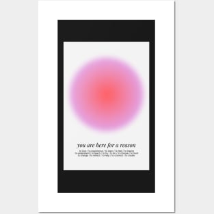 Positive Affirmation Well-Being Pink Gradient Aura Aesthetic Posters and Art